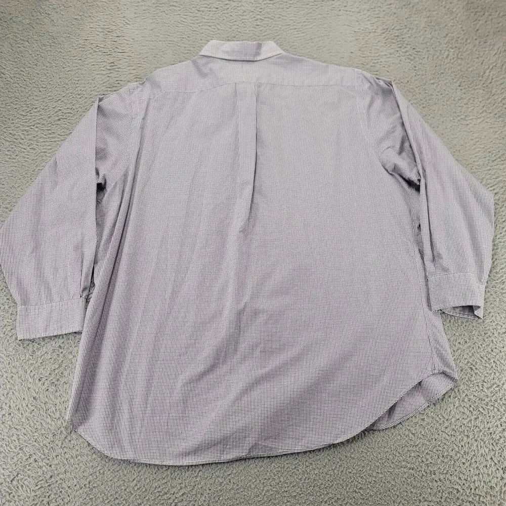 Ralph Lauren Shirt Mens 17 32-33 Purple Plaid Flesh Pony Classic‎ Fit Flesh Pony
